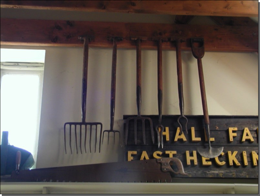 Old tools used in Abbey Parks Farm Shop

